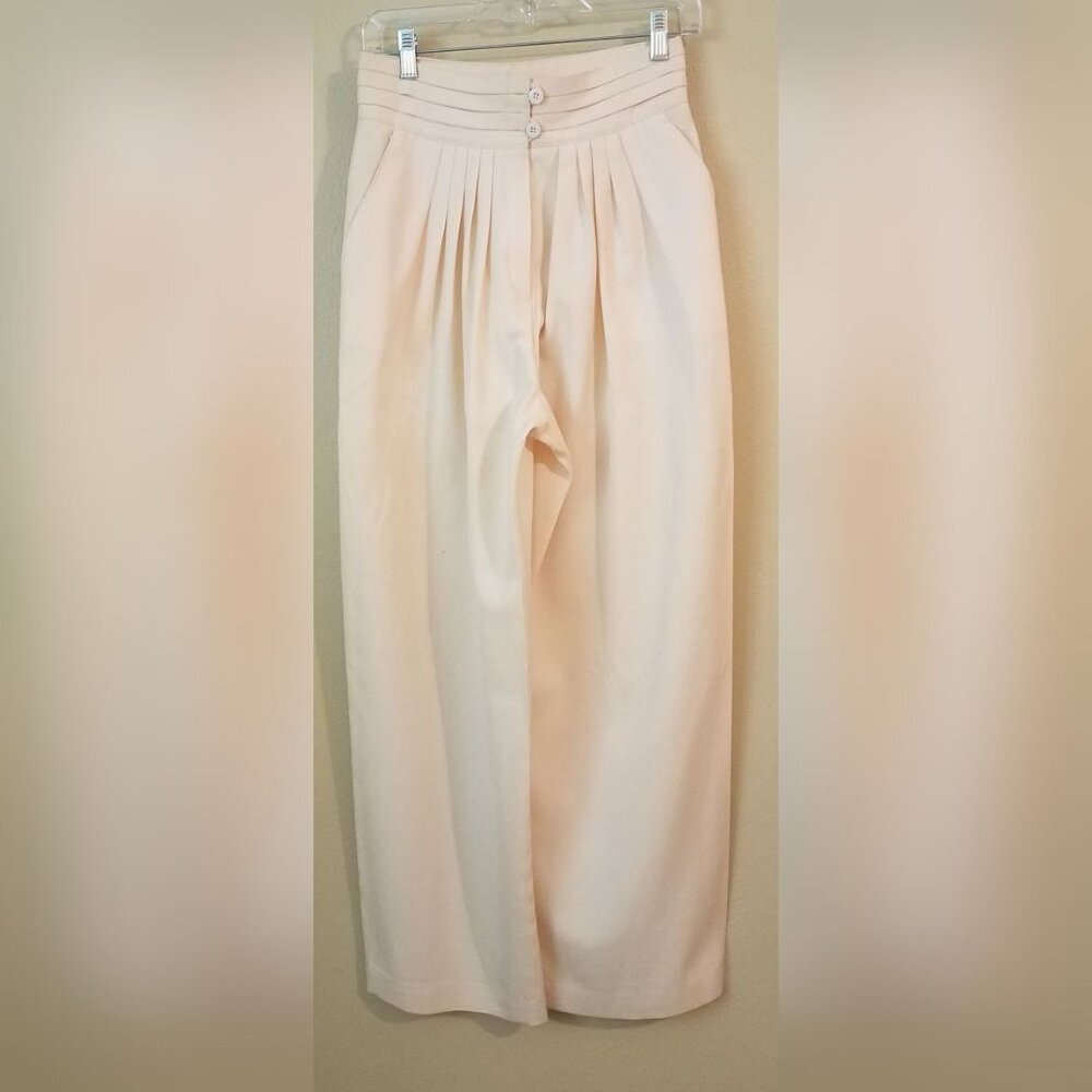 Escada Pleated Dress Pants Vintage White/Cream Small
